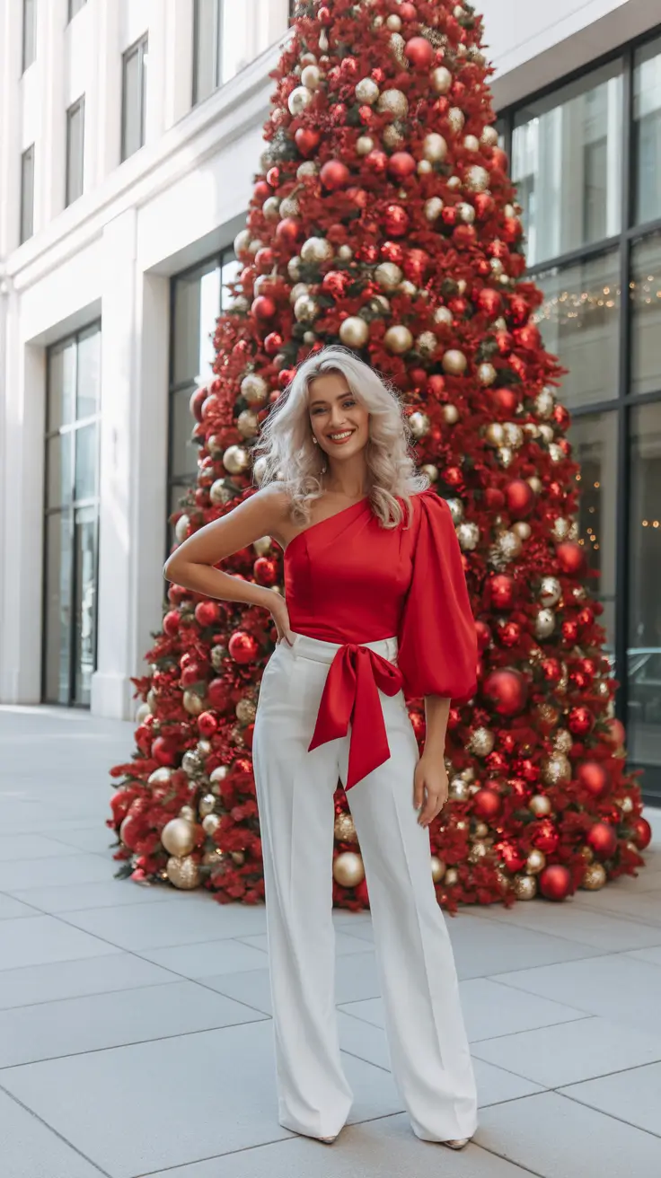 christmas outfits modern chic in red and white