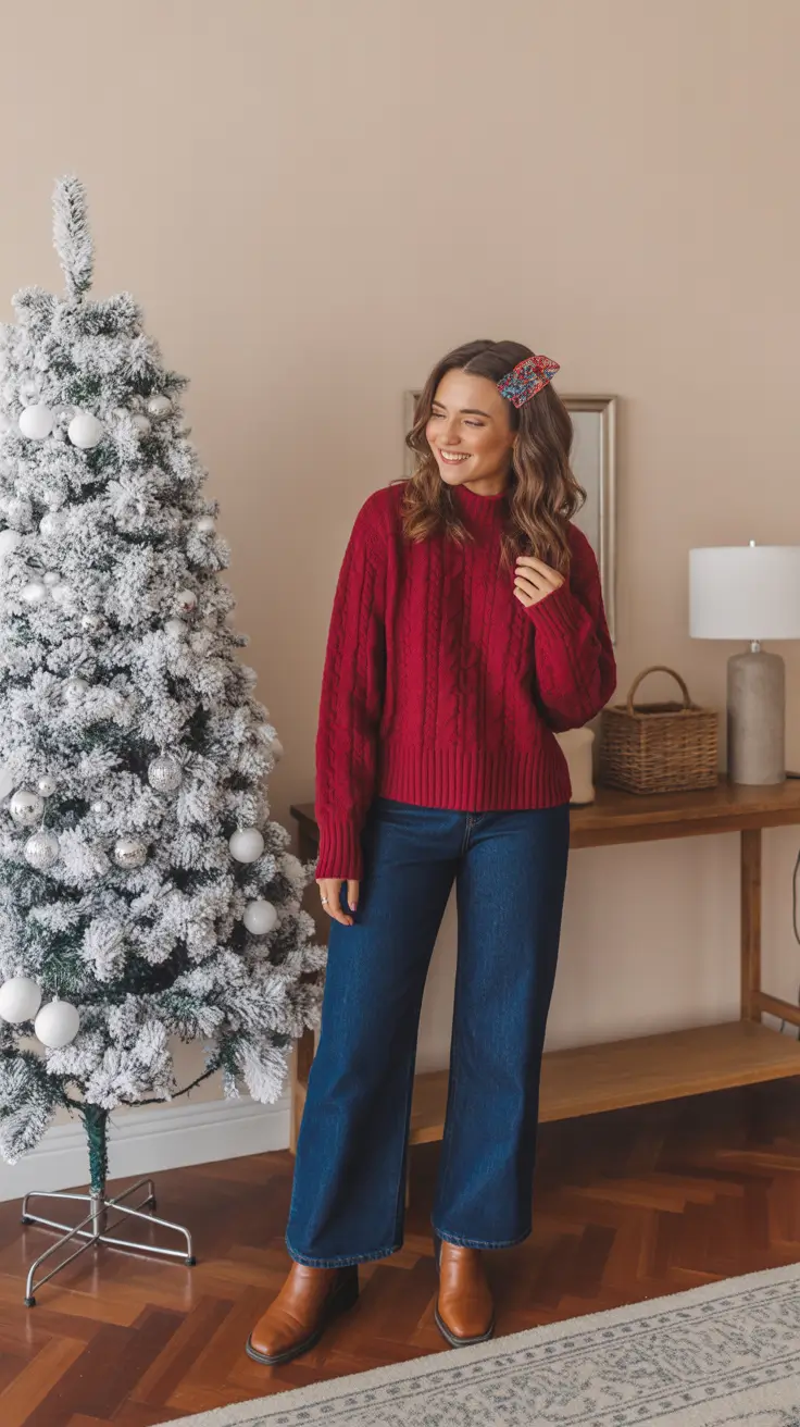 christmas outfits playful retro knit elegance