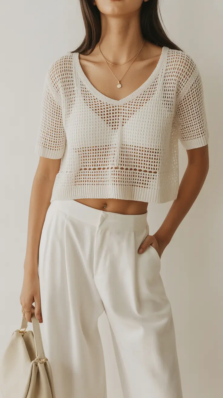 Trendy cute outfits 2026 Effortless Mesh & Minimal Vibes
