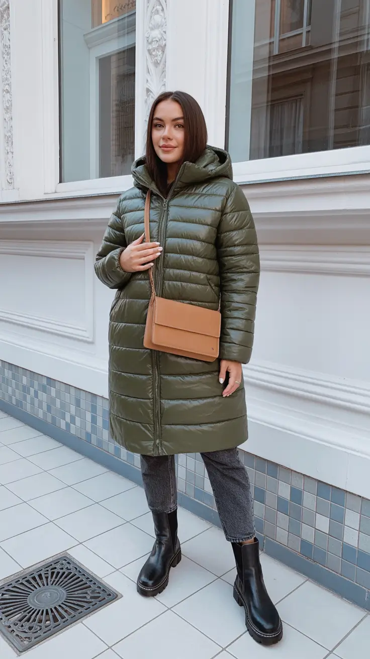 Trendy winter outfits 2026 Olive City Warmth