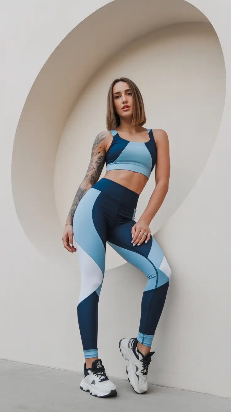 Trendy Women Workout Outfits 2026 Cool Geometry