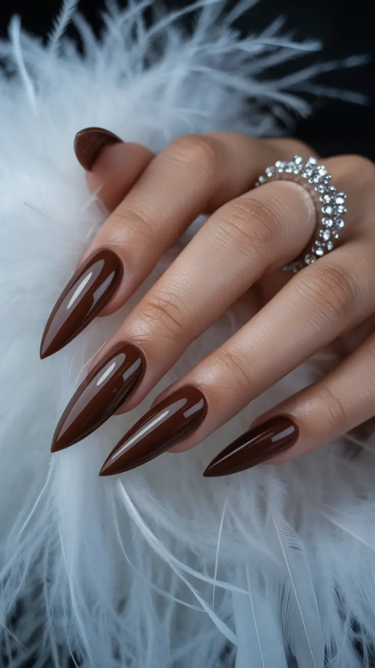 Winter Nails December 2025 Design Ideas Espresso Almond Elegance
