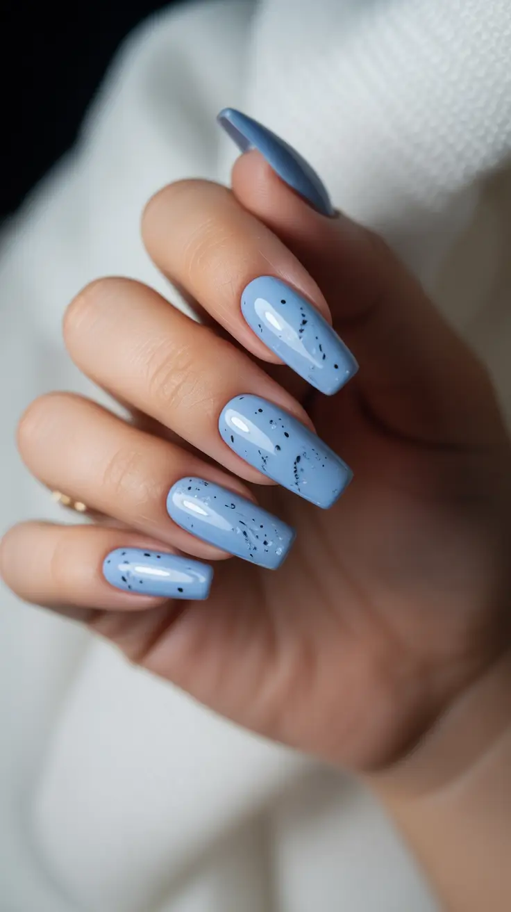 Winter Nails December 2025 Design Ideas Powder Blue Speckles