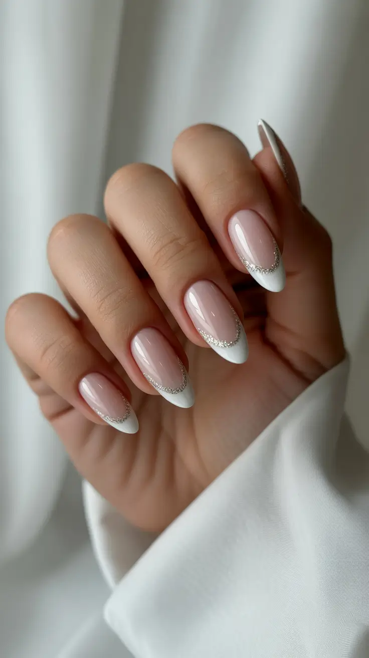 Winter Nails December 2025 Design Ideas Classic French with a Sparkle Twist