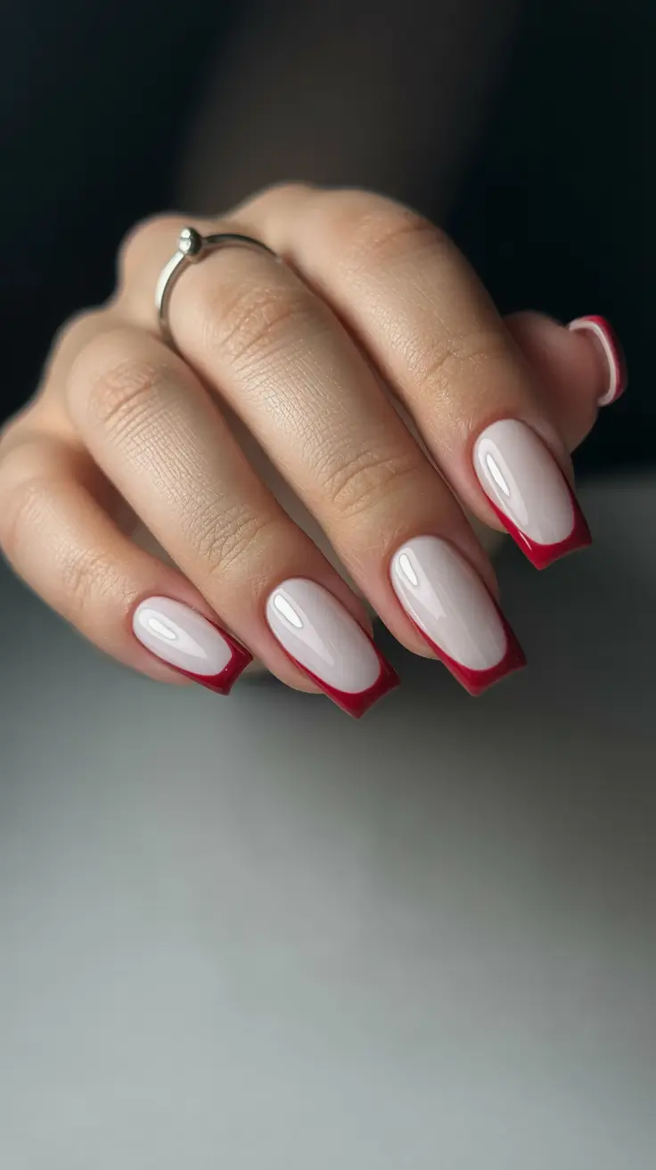 Winter Nails December 2025 Design Ideas Crimson Edge French