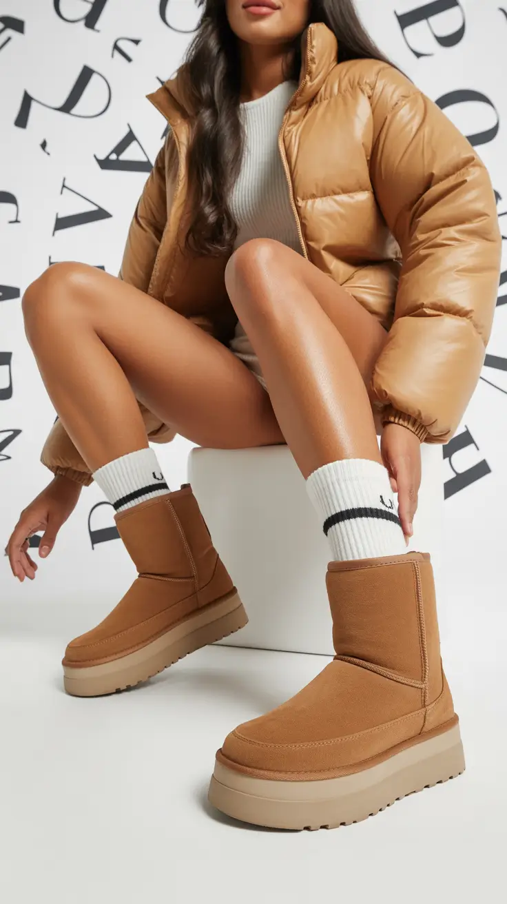Winter Ugg outfits 2026 Sporty Beige Energy