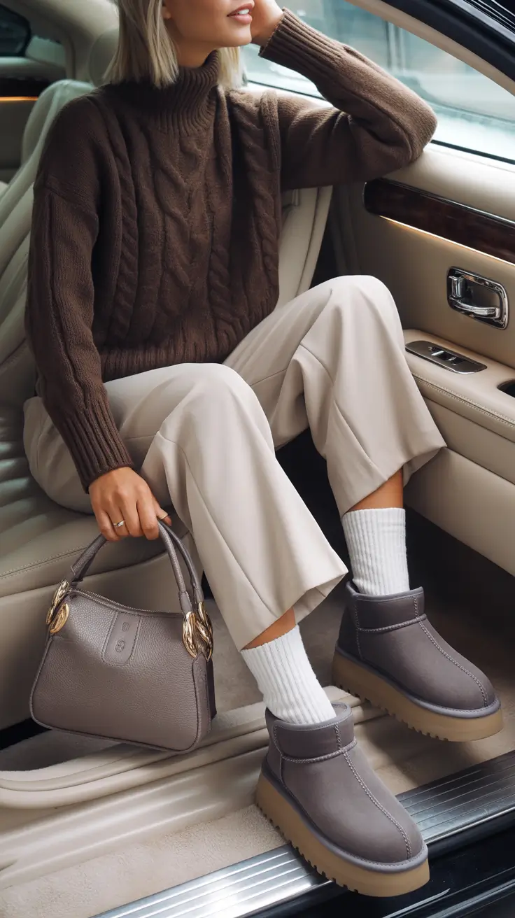 Winter Ugg outfits 2026 Muted Elegance in Grey
