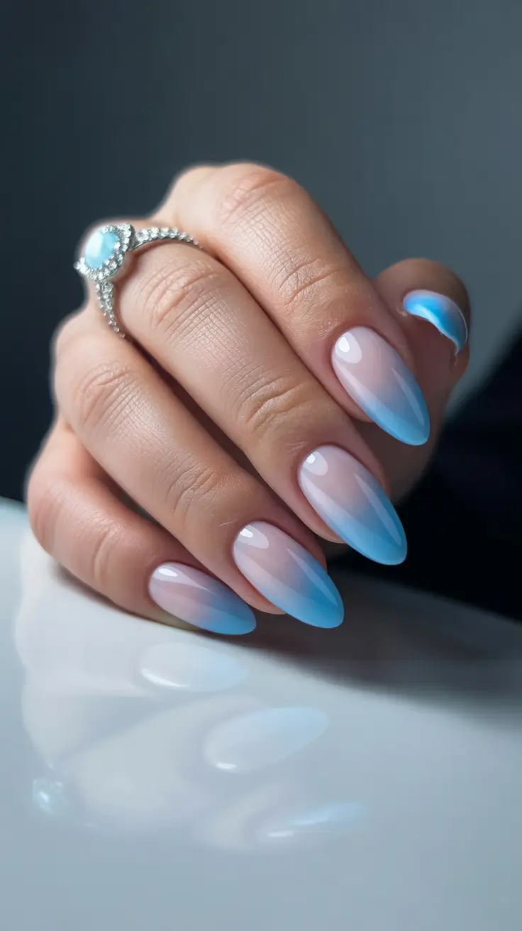 almond-nails-designs-Soft-Blue-Gradient-for-a-Gentle-Fresh-Finish