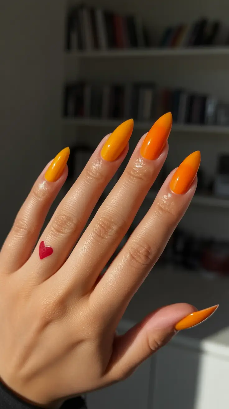 almond-nails-designs-Sunlit-Tangerine-Glow