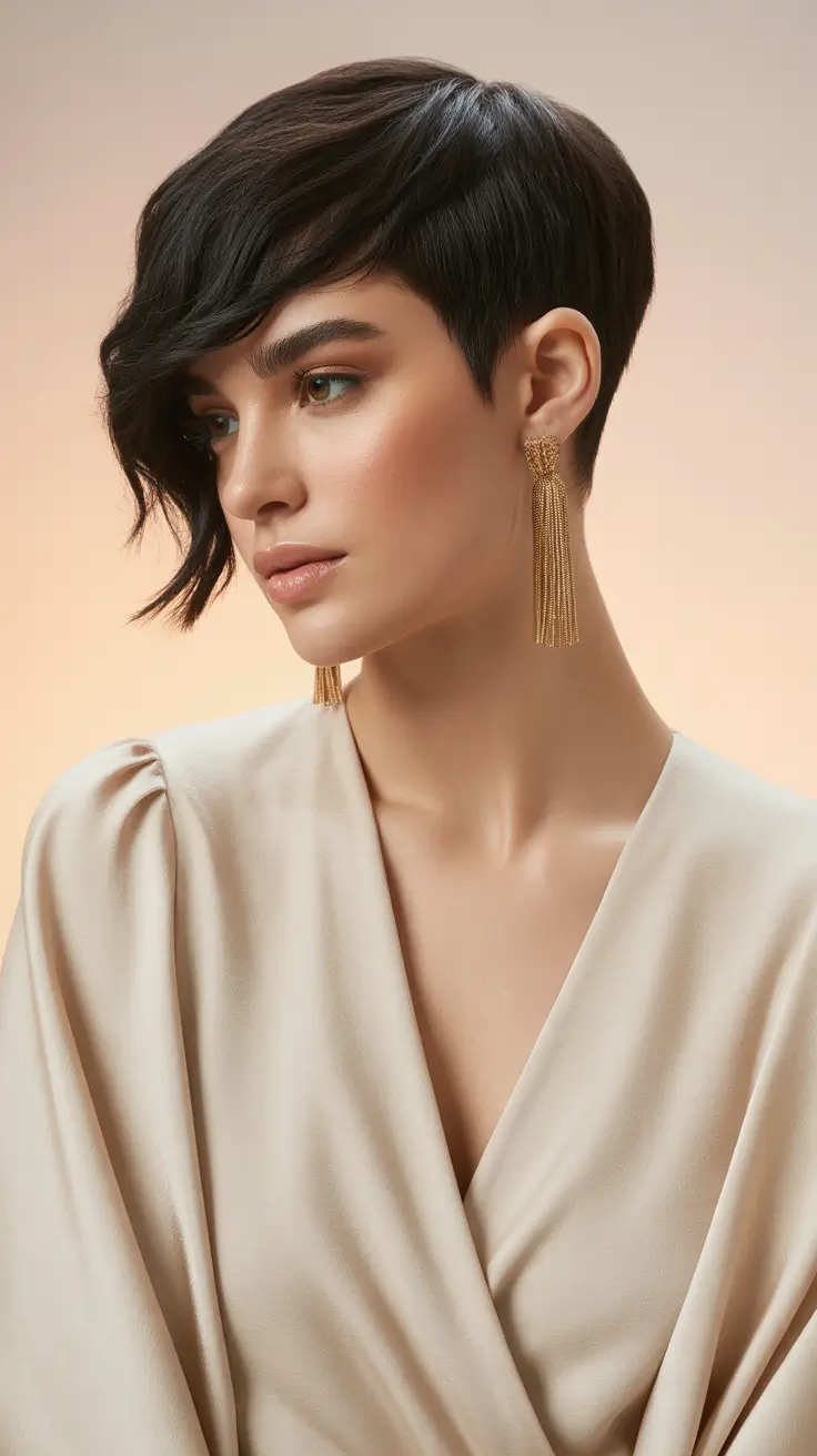 Best asymmetrical pixie haircuts 2026 Subtle Edge in Espresso
