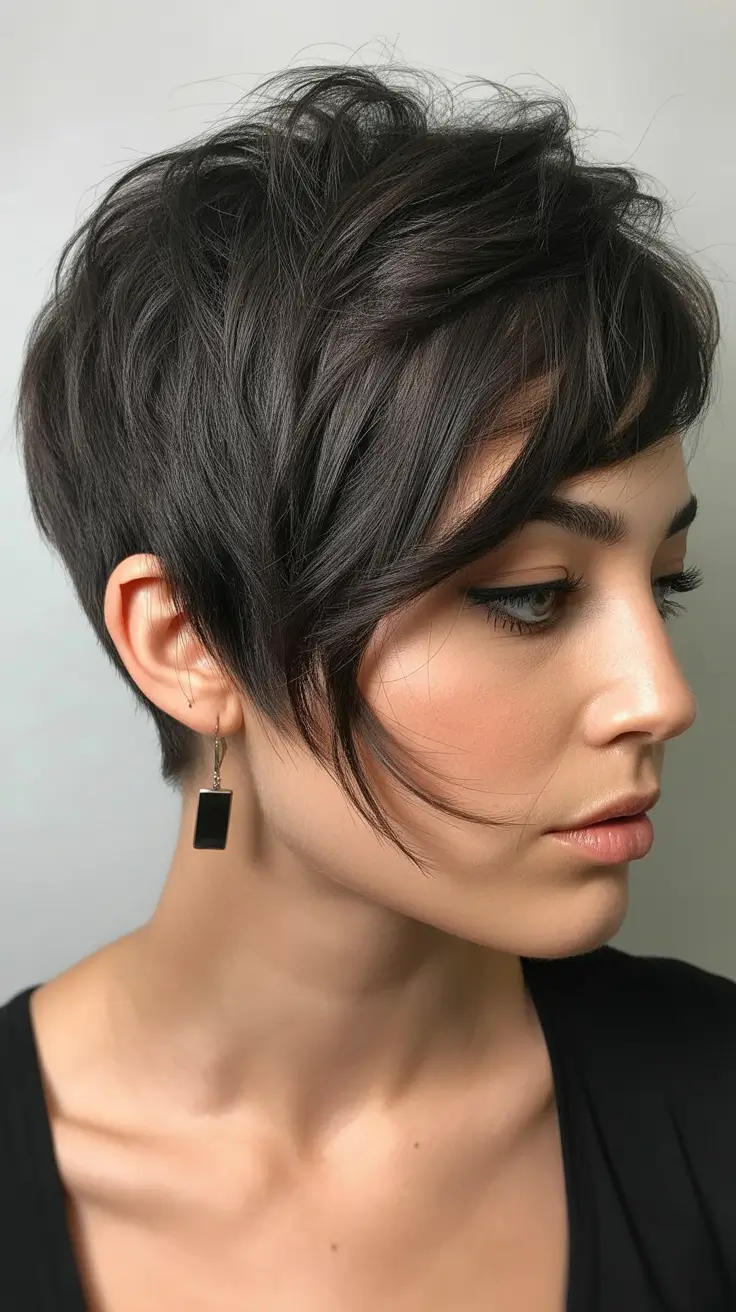 Best asymmetrical pixie haircuts 2026 Midnight Flow