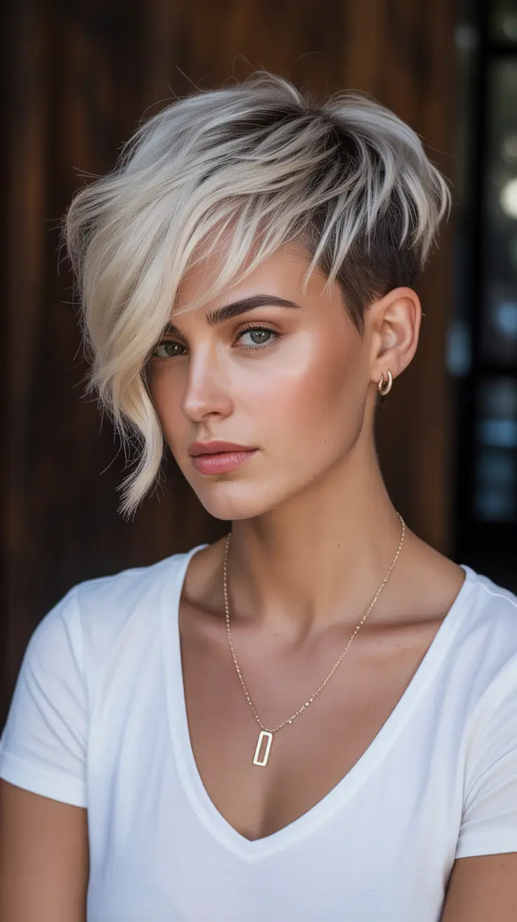 Best asymmetrical pixie haircuts 2026 Frosted Contrast