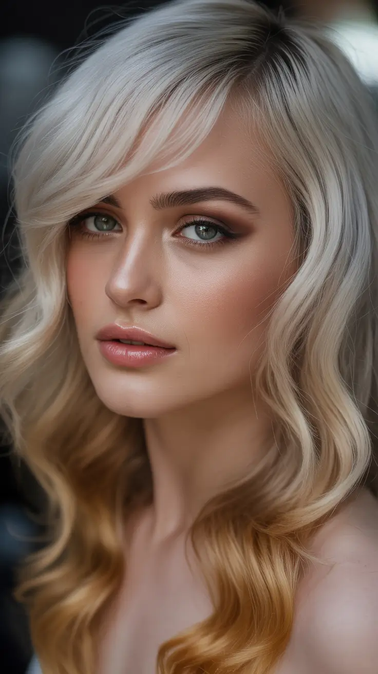 Best haircut ideas 2026 Pearl Blonde With Gradient Honey Ends