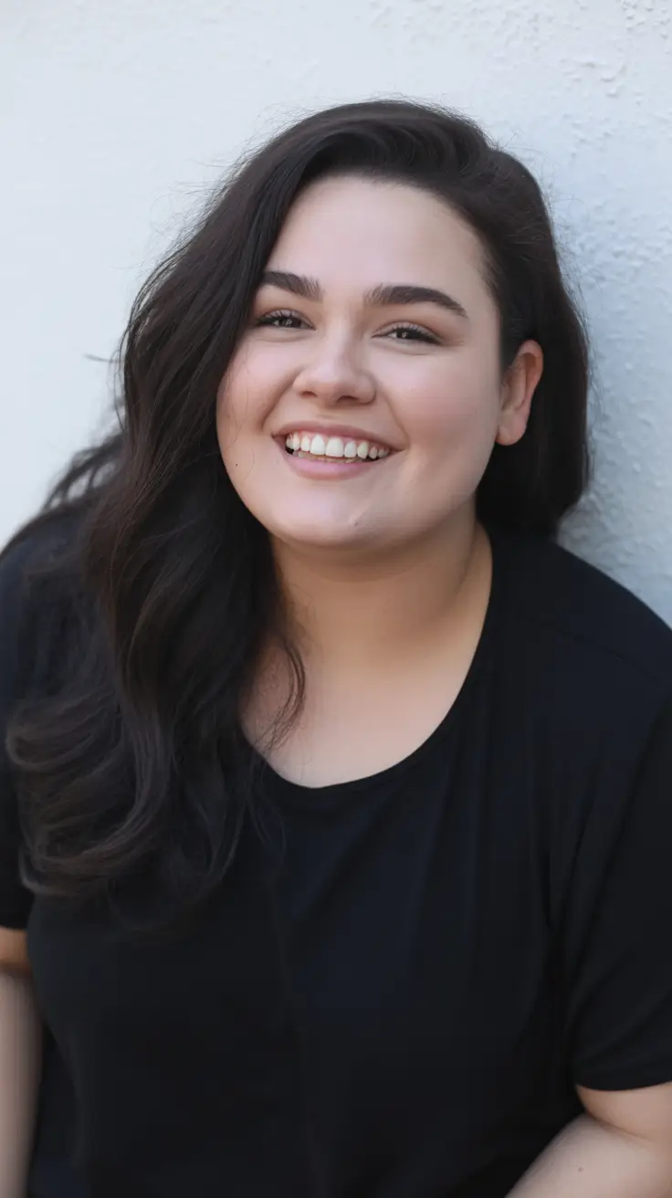 haircuts for chubby faces straight hair Soft Side-Parted Layers