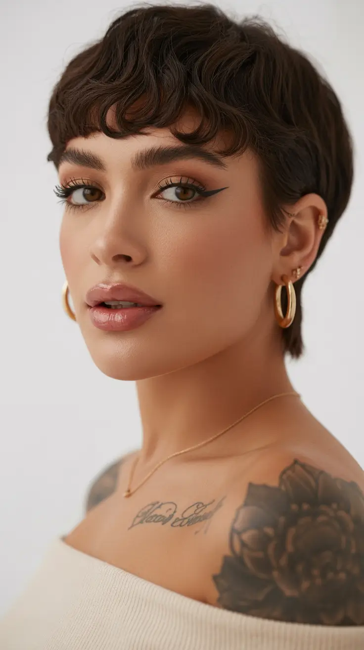 Best short hairstyles 2026 Chic Textured Pixie With Soft Curved Bangs