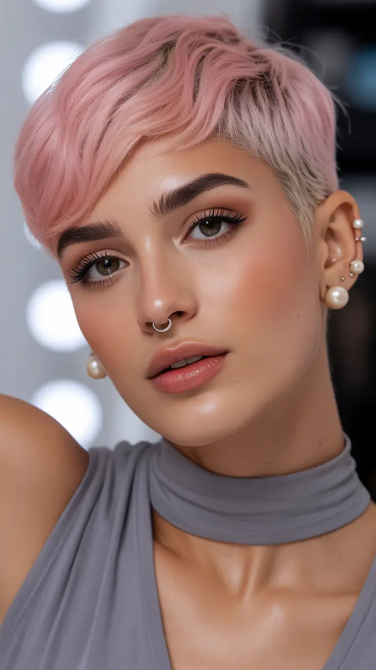 Best short hairstyles 2026 Soft Pastel Pixie With Swept Texture