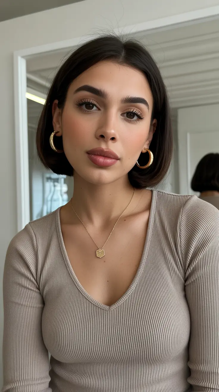 Best short hairstyles 2026 Classic Straight Bob With Soft Edges