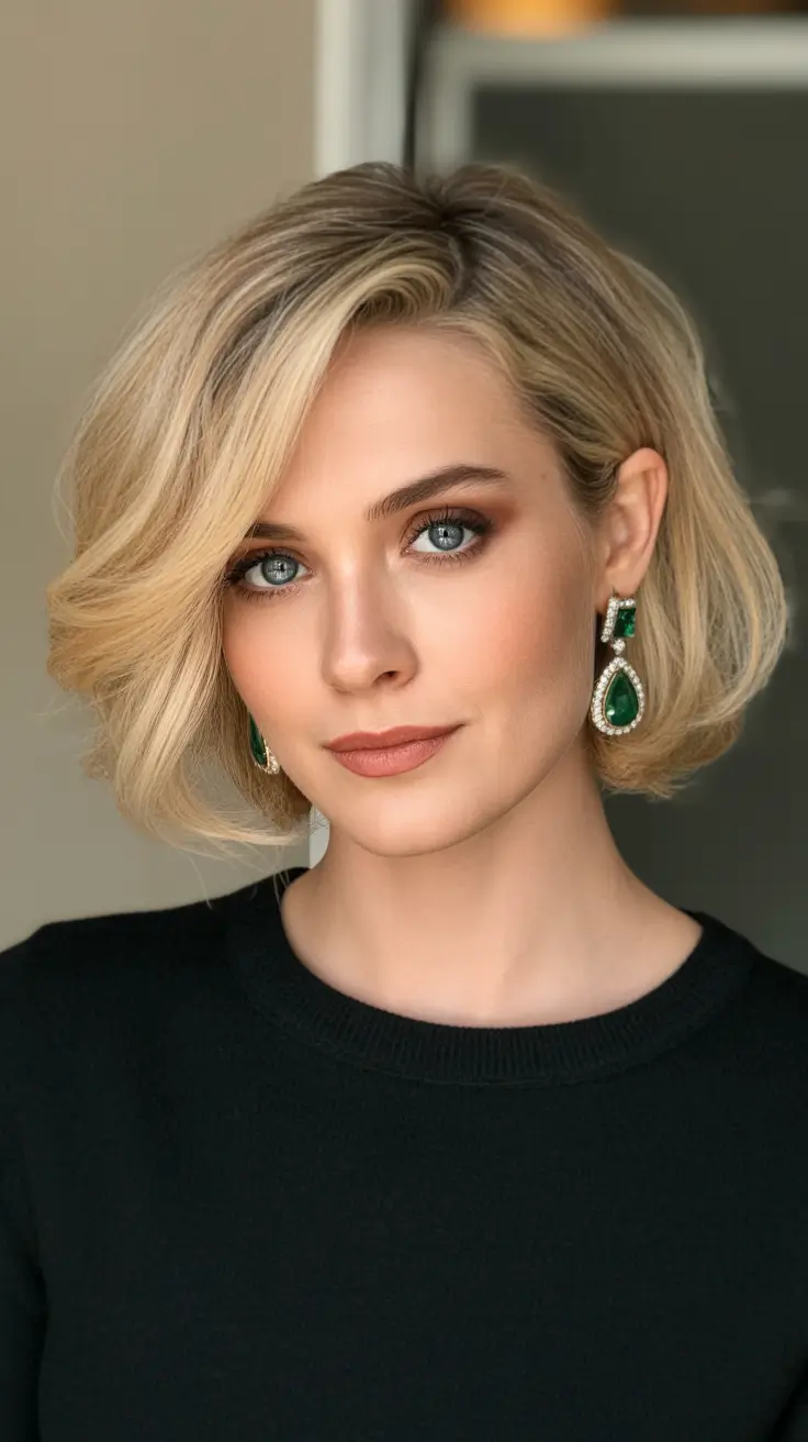 Best short hairstyles 2026 Soft Voluminous Bob With Swooping Fringe