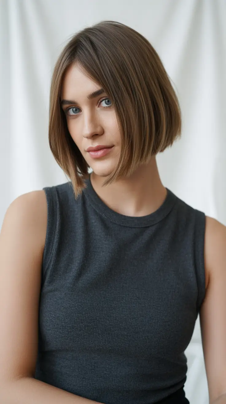 Best short hairstyles 2026 Soft Side-Part Bob With Subtle Movement