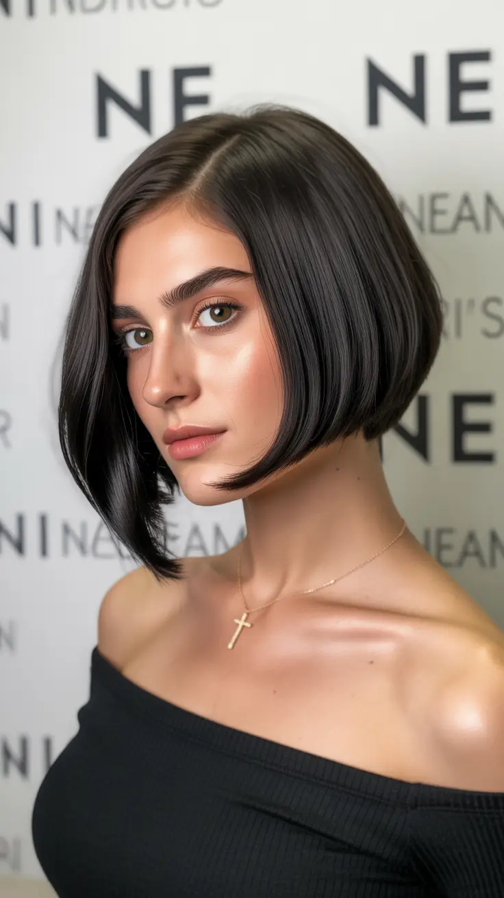 bob hairstyles 2026 Glossy Inverted Midnight Bob