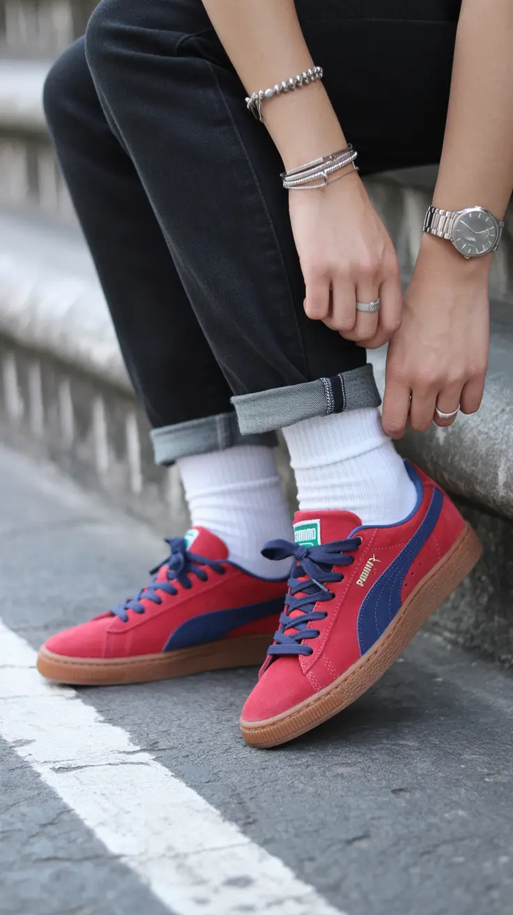 sneakers outfit casual Classic with a Retro Punch