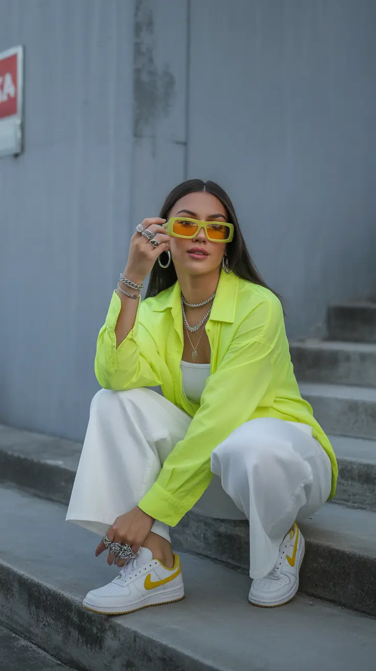 sneakers outfit work Electric Yellow Statement