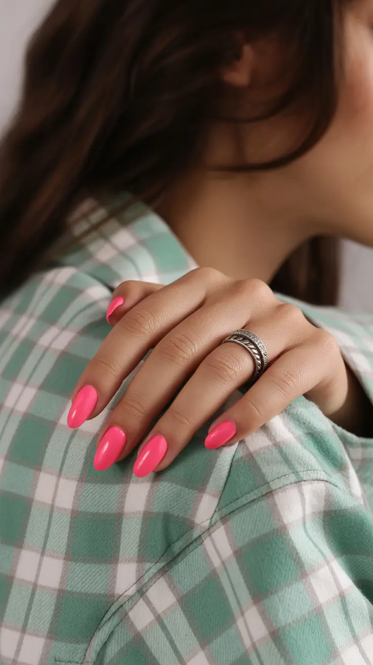 classy nail designs 2026 Strawberry Pink Everyday Almond