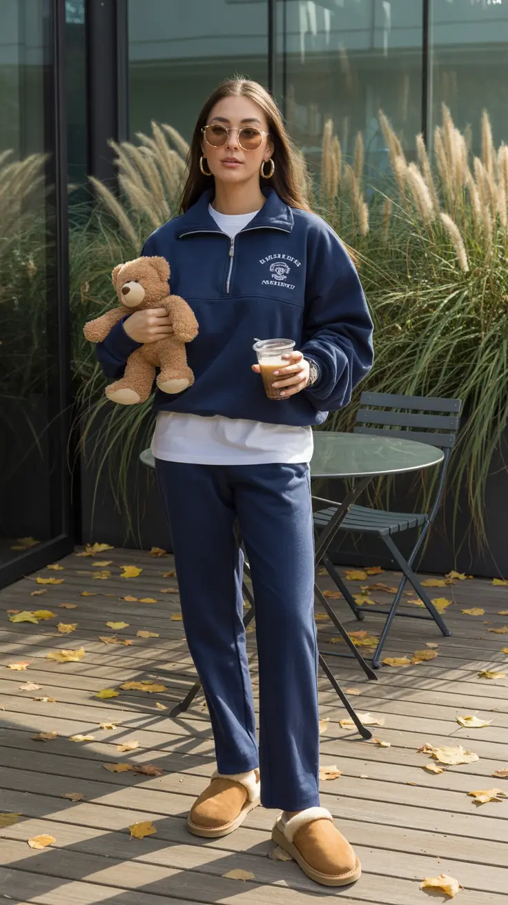 comfy outfits for women 2026 Navy Lounge Charm