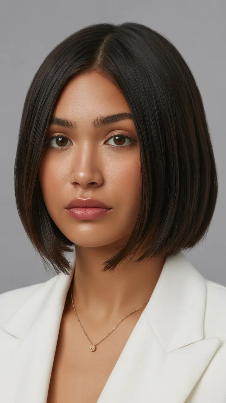 bob haircuts Deep Brunette Precise Mini Bob