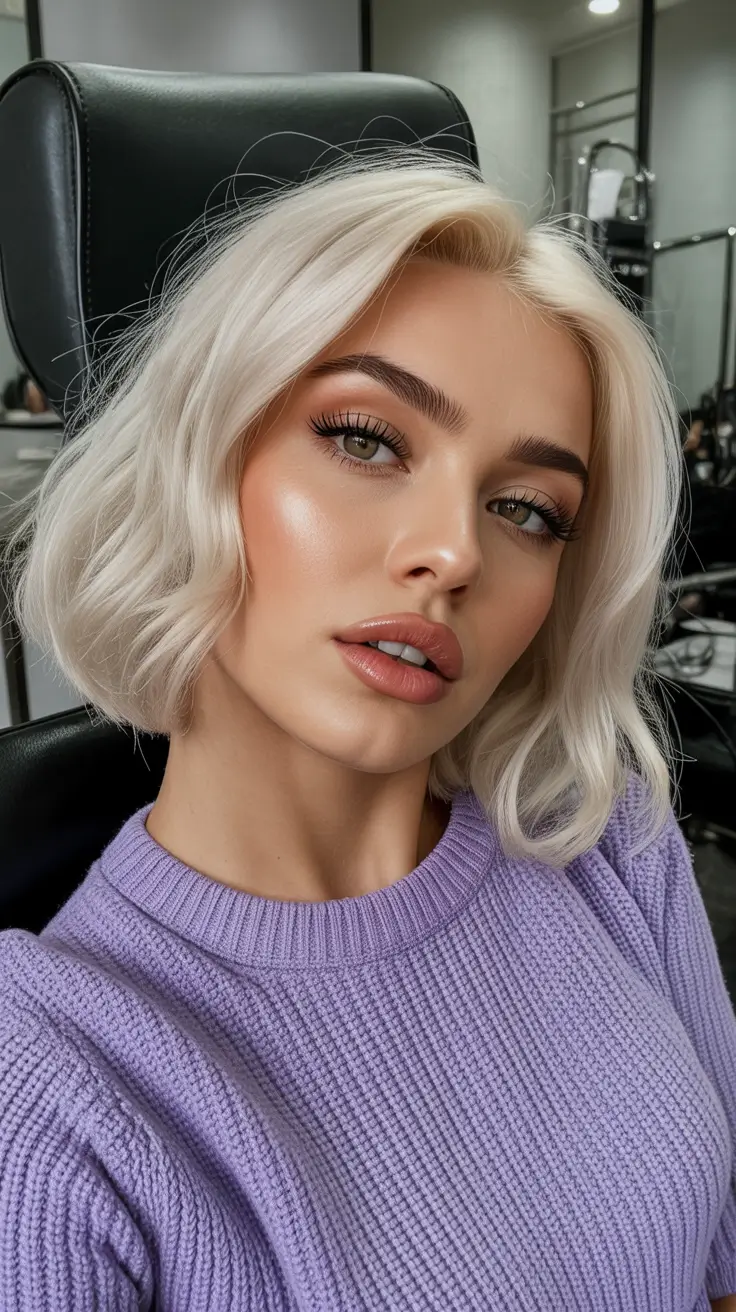 bob haircuts Soft Platinum Waves Bob