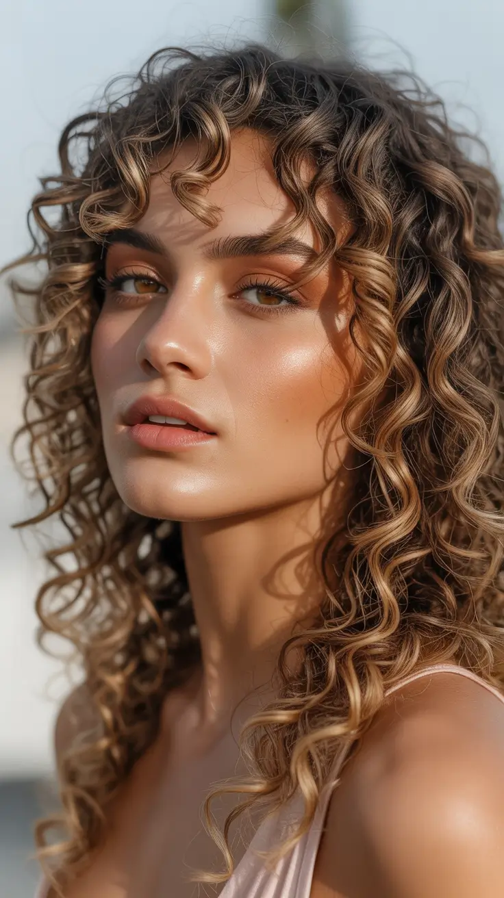 Cute curly hairstyles for women 2026 Sun Kissed Wavy Curls With Effortless Glow