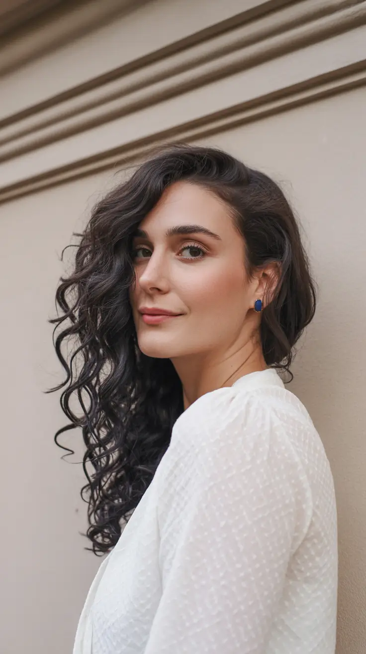 Cute curly hairstyles for women 2026 Side Parted Natural Curls With Effortless Flow