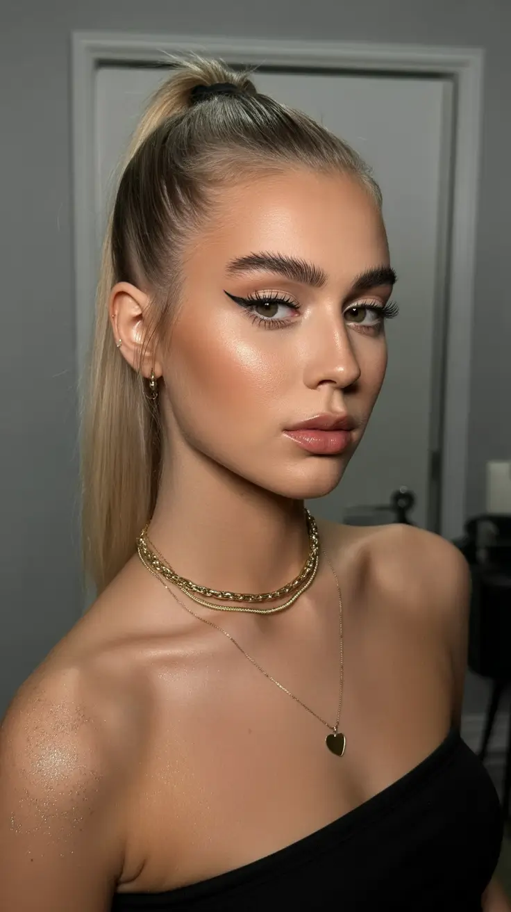 cute hairstyle ideas High Sleek Ponytail with Sculpted Length