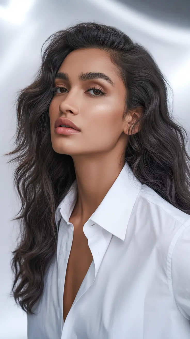 cute hairstyle ideas Loose Natural Waves with an Effortless Part