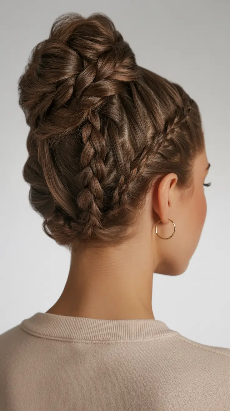 cute hairstyle ideas Intricate Braided Updo with Romantic Texture