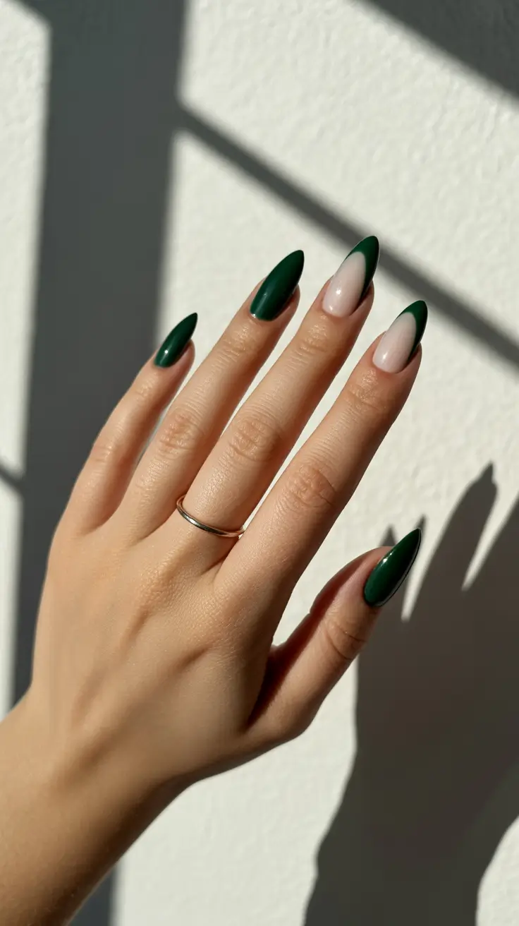 cute nails aesthetic 2026 Soft Green French Tips