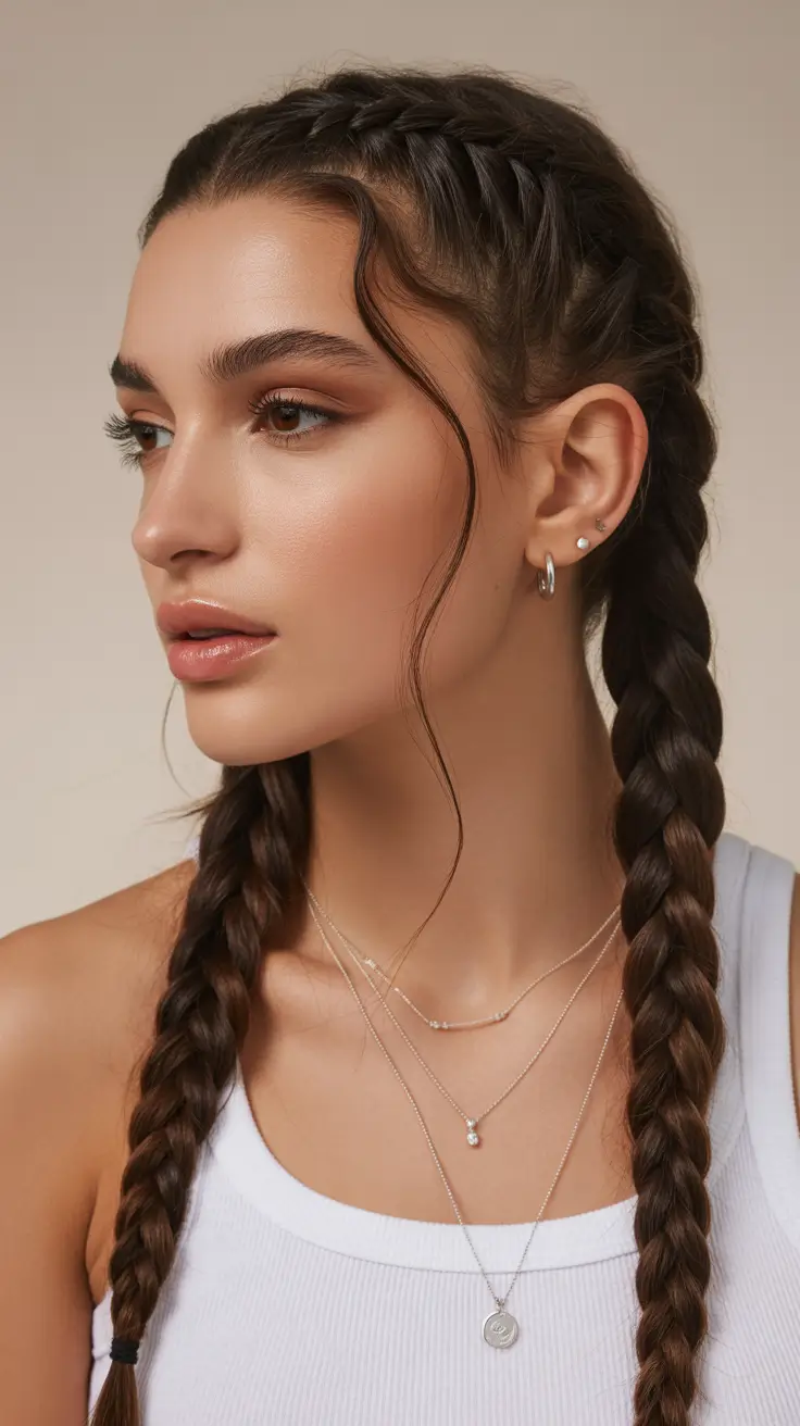 Easy braided hairstyles 2026 Face-Framing Dutch Braids With Soft Tendrils