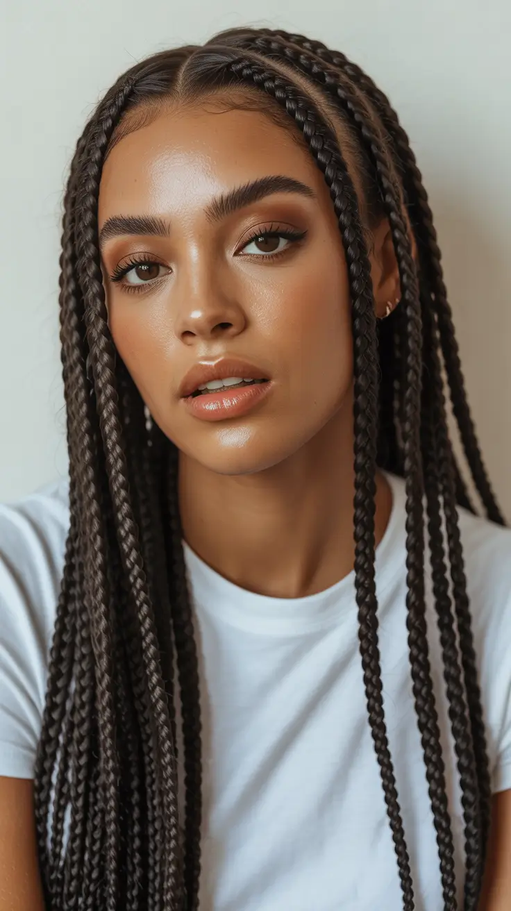 Easy braided hairstyles 2026 Precision Knotless Box Braids With Smooth Lengths