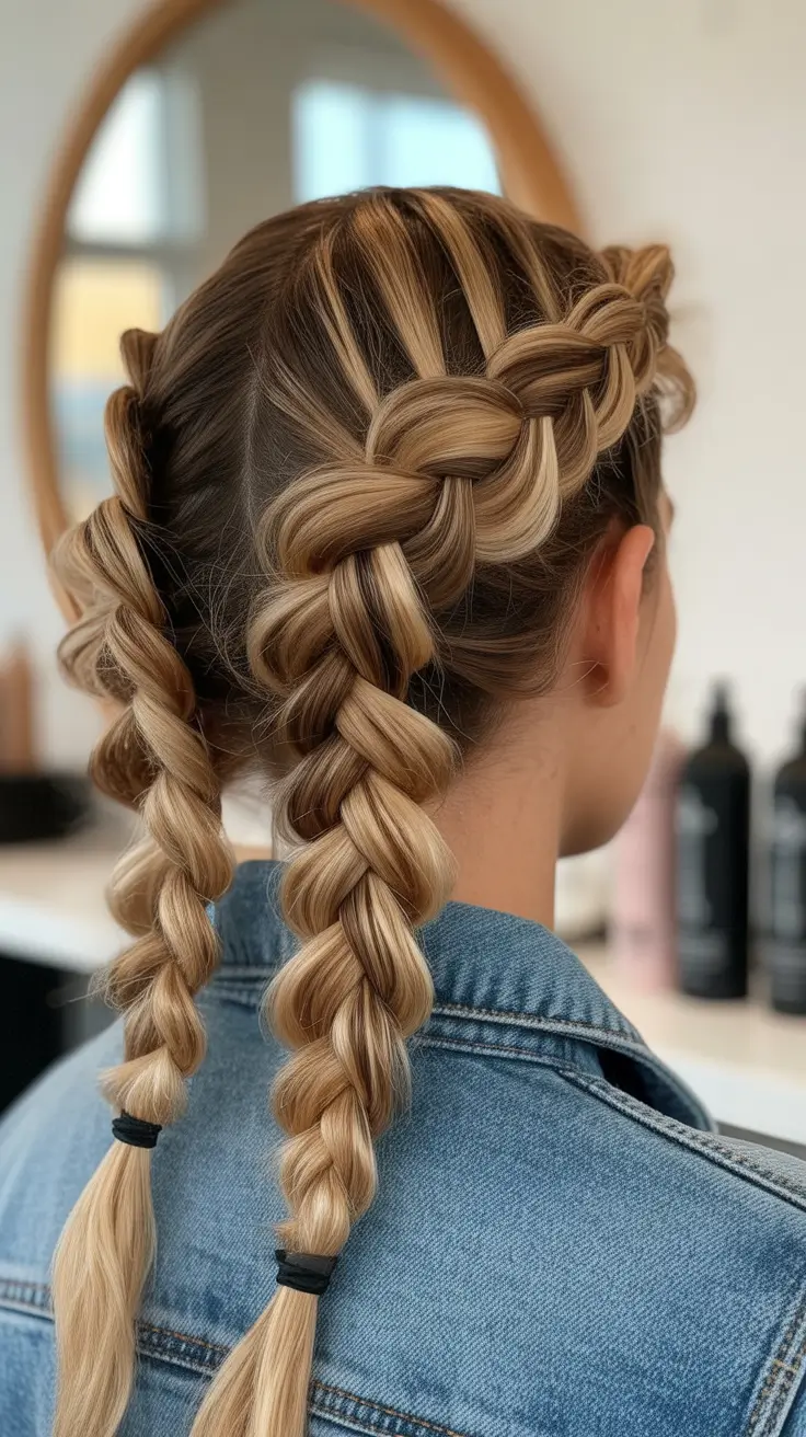 Easy braided hairstyles 2026 Raised Feed-In Dutch Ribbons for Extra Volume