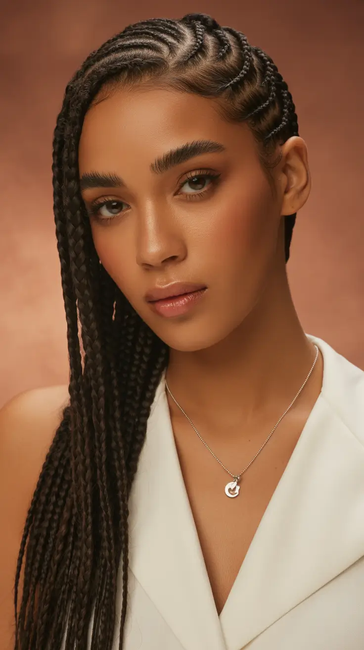 Easy braided hairstyles 2026 Soft Side Cornrows With Free-Flowing Lengths