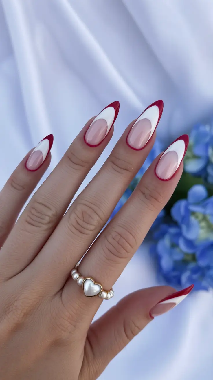 French-nail-designs-2026-Crimson-Double-Curve