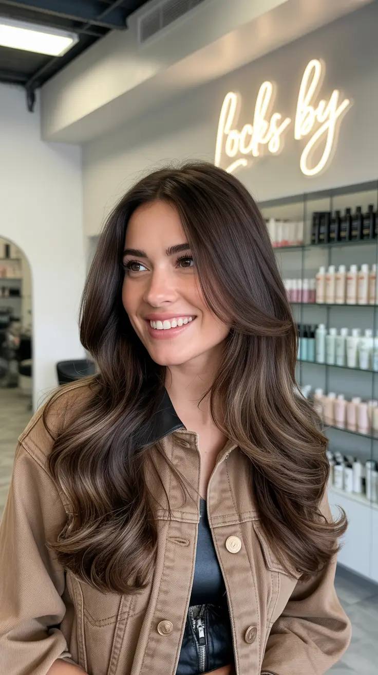 Haircut Ideas for Long Hair 2026 Espresso Luxe Waves