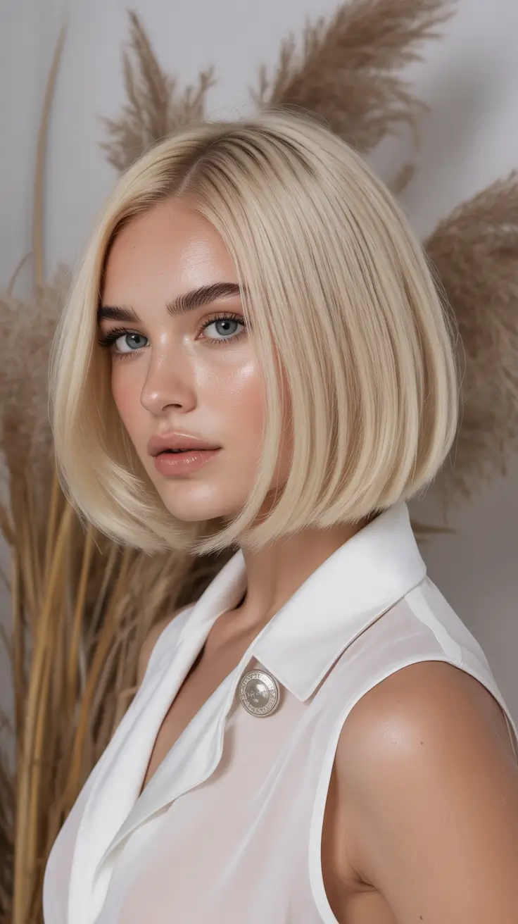 haircut ideas for thin fine hair 2026 Classic Sleek Bob with a Modern Edge