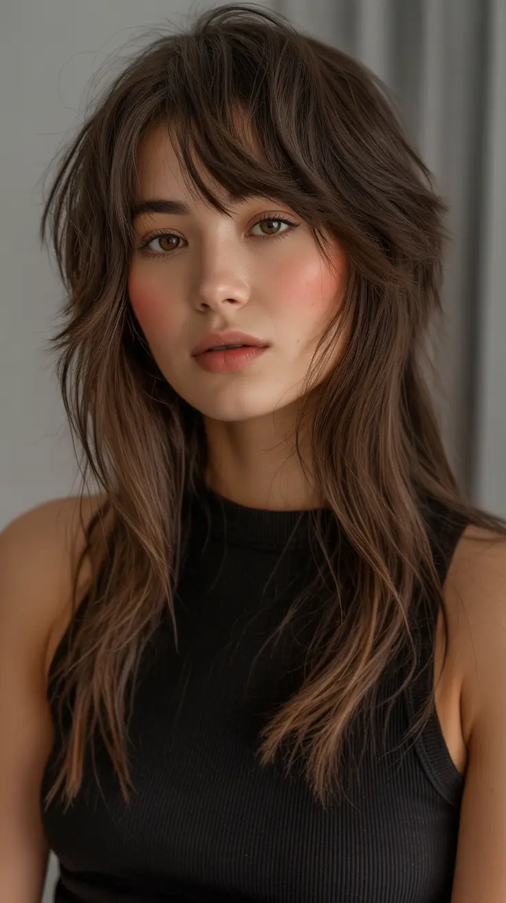 haircut ideas for thin fine hair 2026 Soft Layered Wolf Cut with Texture