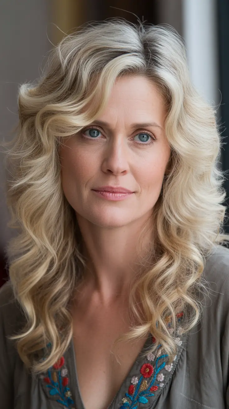 Haircut ideas for women over 40 2026 Romantic Long Curly Layers