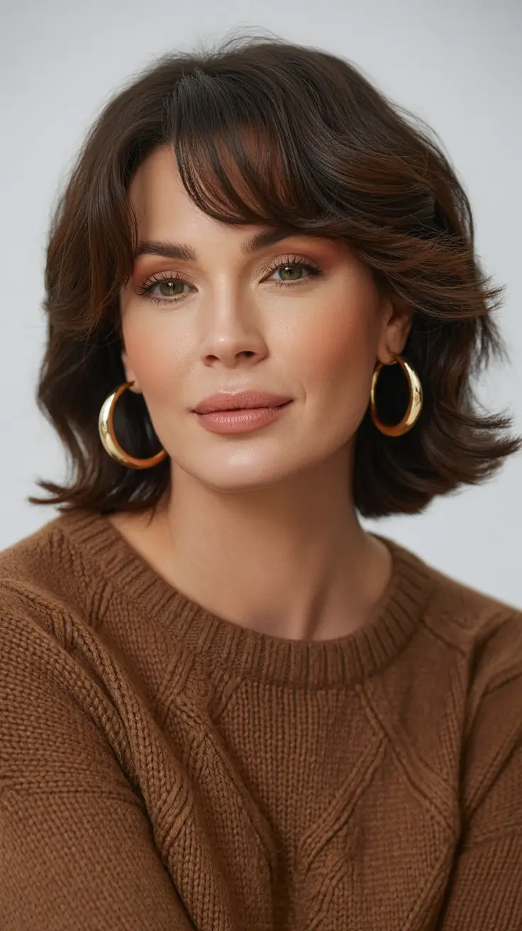 Haircut ideas for women over 40 2026 Layered Short Cut with Soft Volume