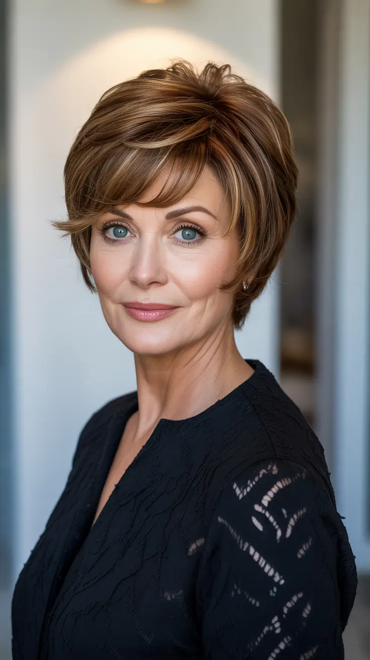 haircuts for women over 50 short bob Soft Chestnut Bob with Volume and Shine