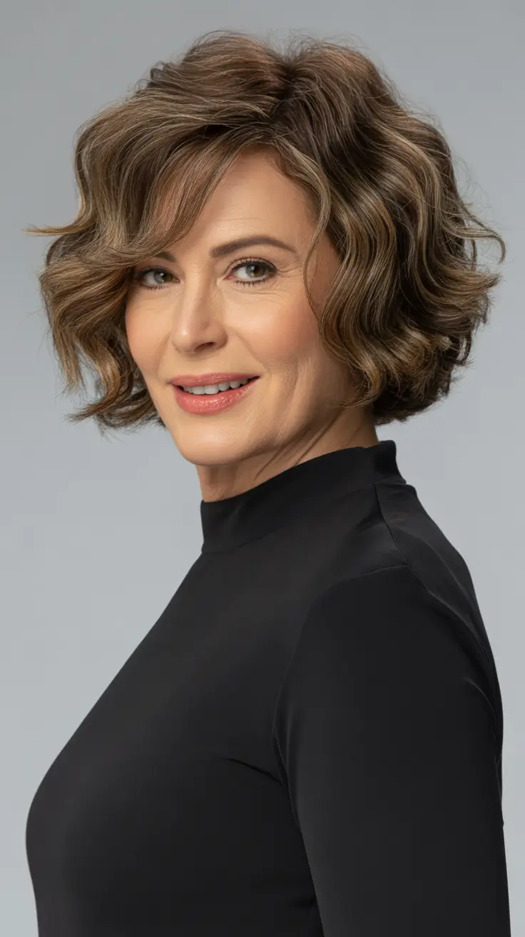 haircuts for women over 50 curly hair Short Curly Bob with a Playful Finish