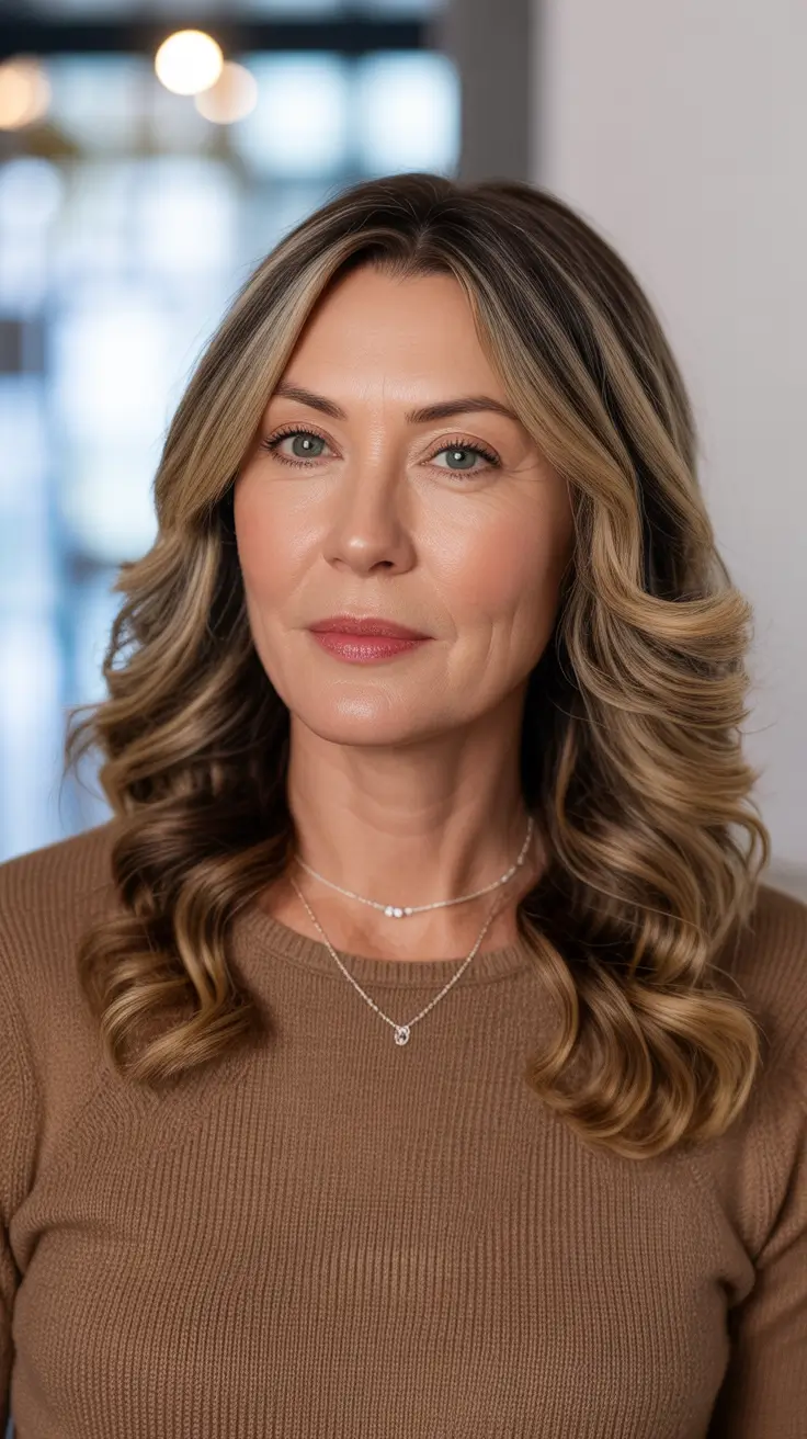 haircuts for women over 50 long hair Soft Layered Waves for a Polished Glow