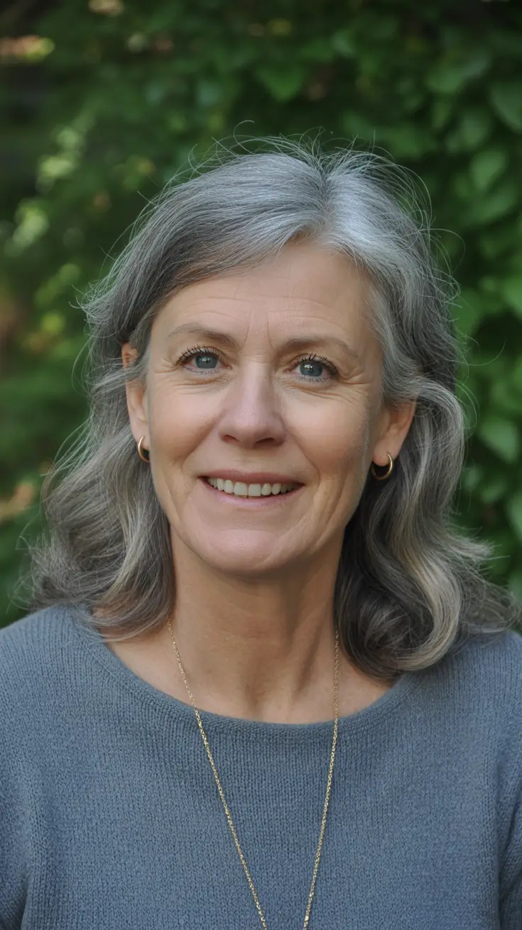 haircuts for women over 50 thin hair Silver Layers with Effortless Movement